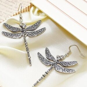 Silver Dragonfly Earrings